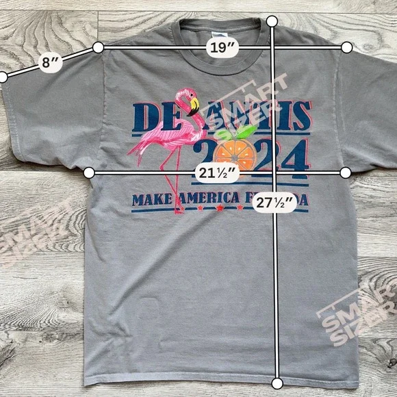 Port & Company DeSantis 2024 Make America Florida Graphic T-Shirt Gray Large - Picture 6 of 6